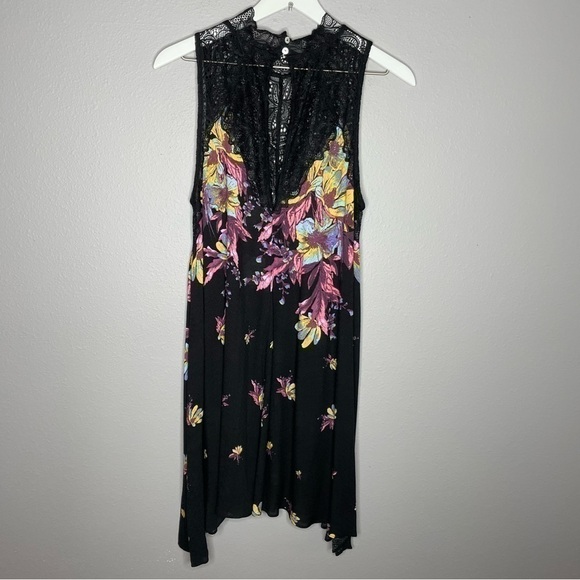 NWT Free People Intimately Onyx Combo Dress, Lightweight With Lace Detail - Picture 4 of 10